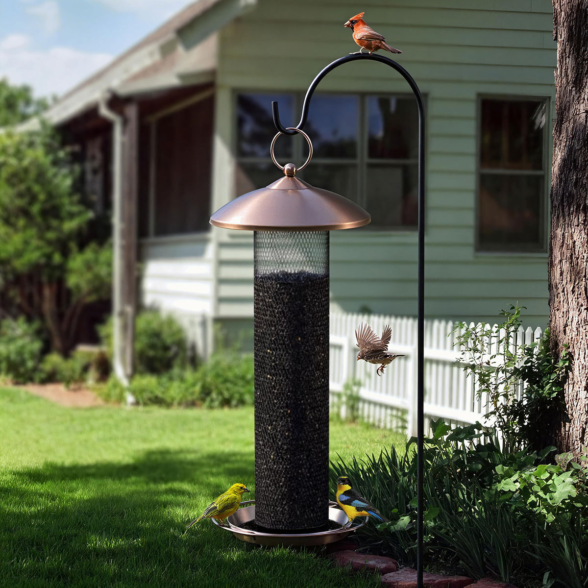 Metal Mesh Tube Bird Feeder with Squirrel Proof and 1.6KG Capacity