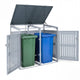 Outdoor Trash Can Storage Shed for 2 Bins with Gas Struts