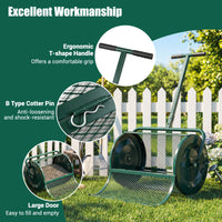 61cm Peat Moss Spreader Roller with Height-adjustable T-shape Handle for Seeding Planting