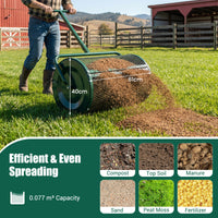 61cm Peat Moss Spreader Roller with Height-adjustable T-shape Handle for Seeding Planting