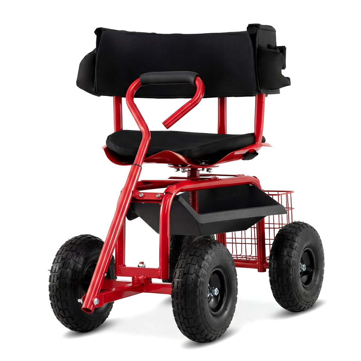 Rolling Garden Work Seat with Wheels and Swivel Seat