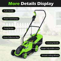 12-Amp Corded Electric Lawn Mower with 5-Position Height Adjustment