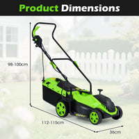12-Amp Corded Electric Lawn Mower with 5-Position Height Adjustment