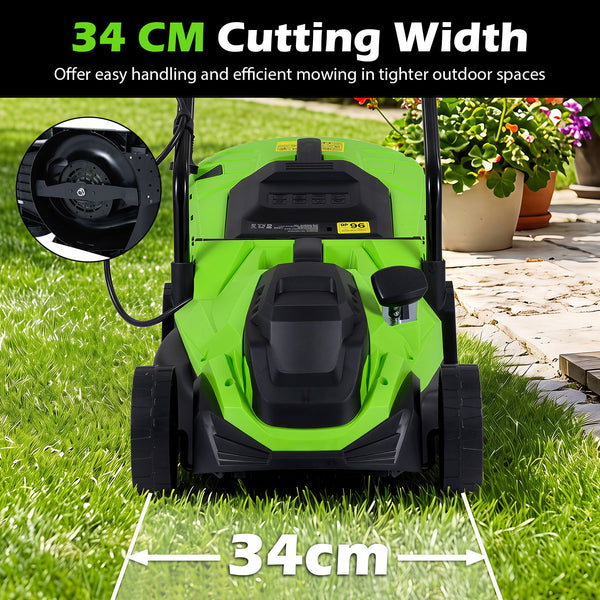 12-Amp Corded Electric Lawn Mower with 5-Position Height Adjustment
