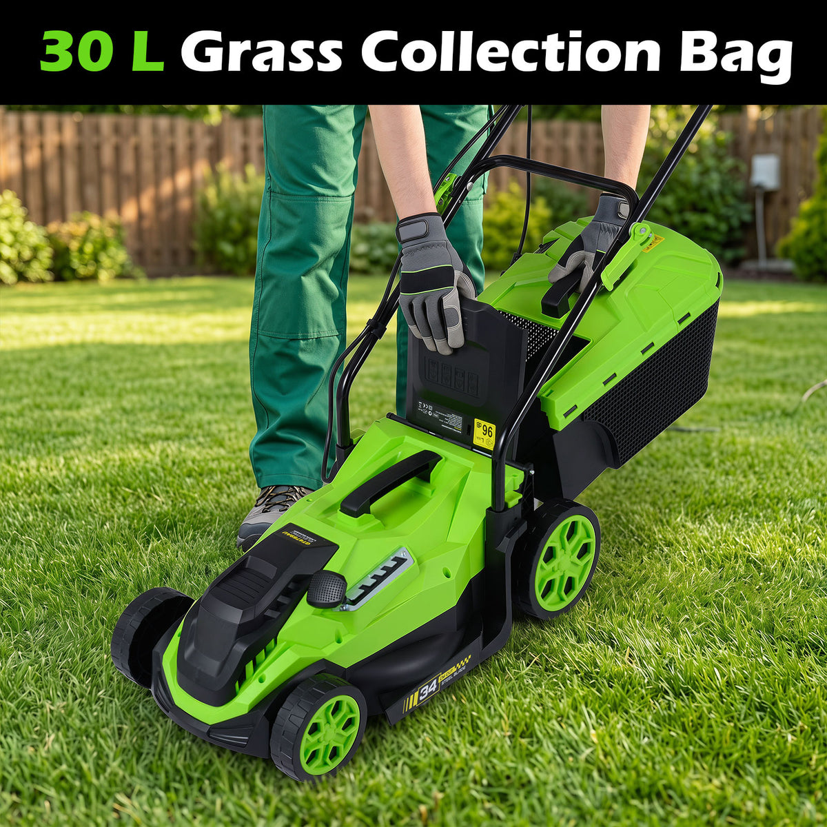12-Amp Corded Electric Lawn Mower with 5-Position Height Adjustment