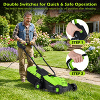 Electric Lawn Mower with 5-Position Height Adjustment
