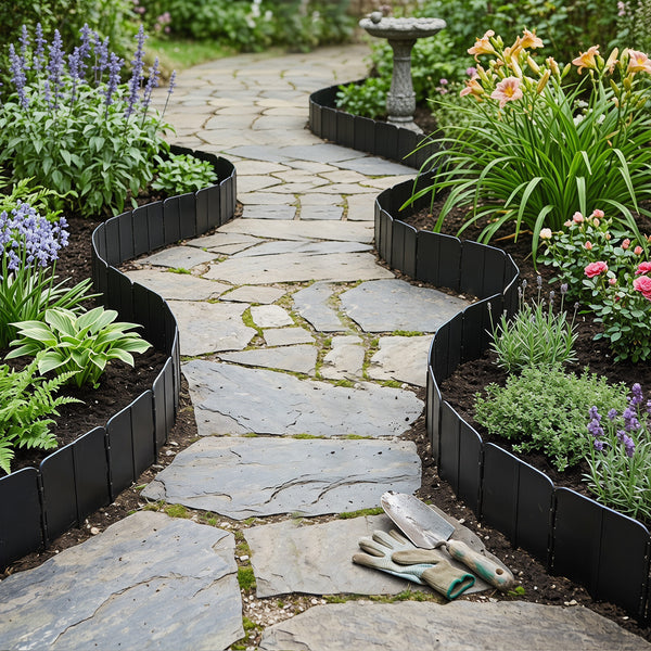 Plastic Garden Edging Kit Interlocking Design for Landscaping and Lawn