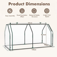 Portable Mini Greenhouse with Roll-up Zipper Door and Metal Frame