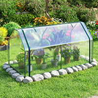 Portable Mini Greenhouse with Roll-up Zipper Door and Metal Frame