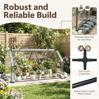Portable Mini Greenhouse with Roll-up Zipper Door and Metal Frame