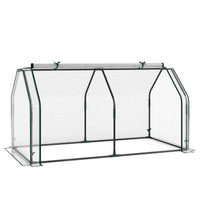 Portable Mini Greenhouse with Roll-up Zipper Door and Metal Frame