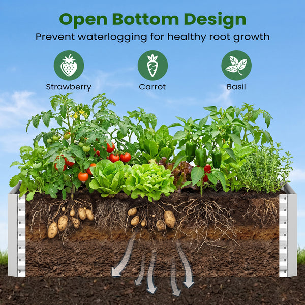 180 x 90 x 50 cm Galvanized Raised Garden Bed Kit