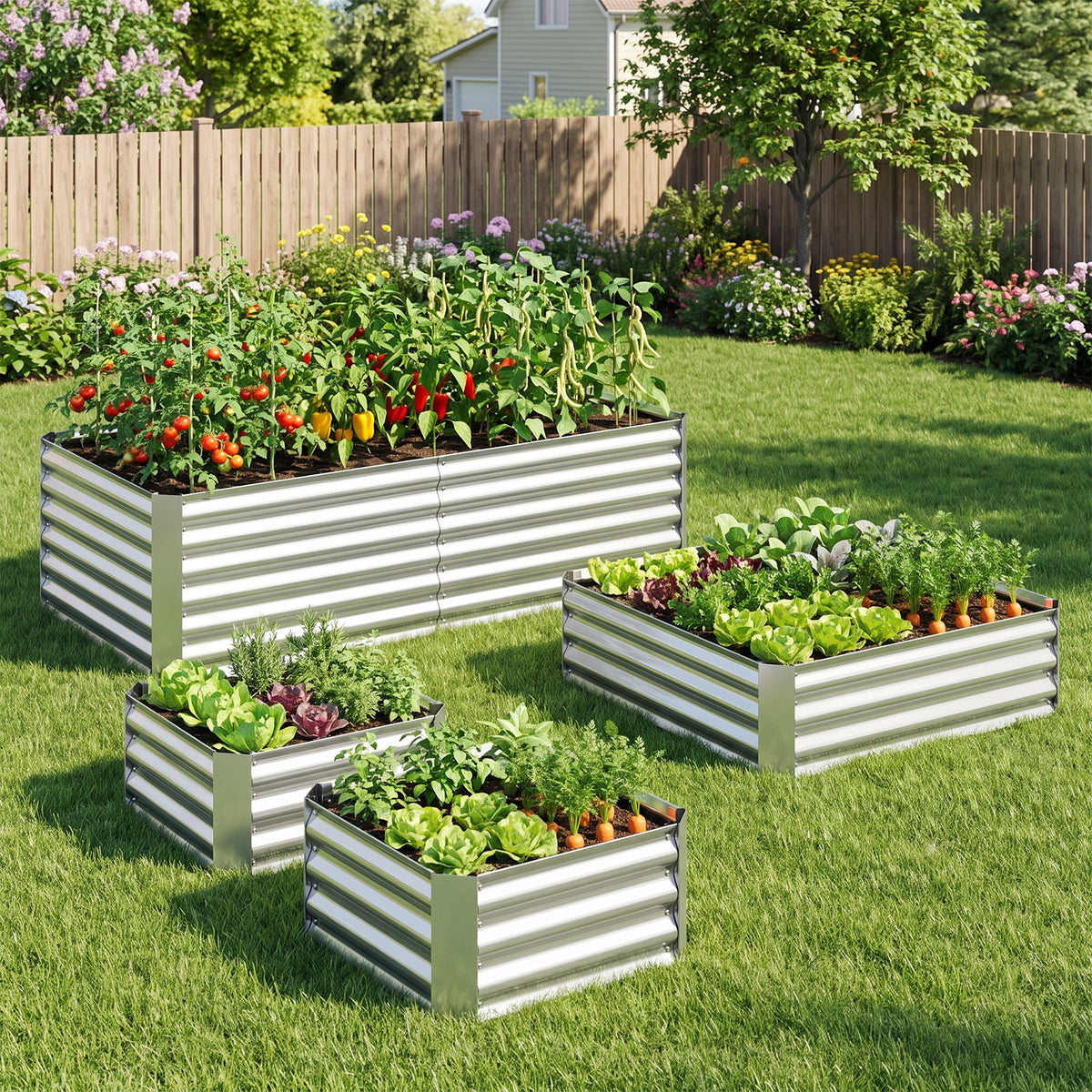 180 x 90 x 50 cm Galvanized Raised Garden Bed Kit
