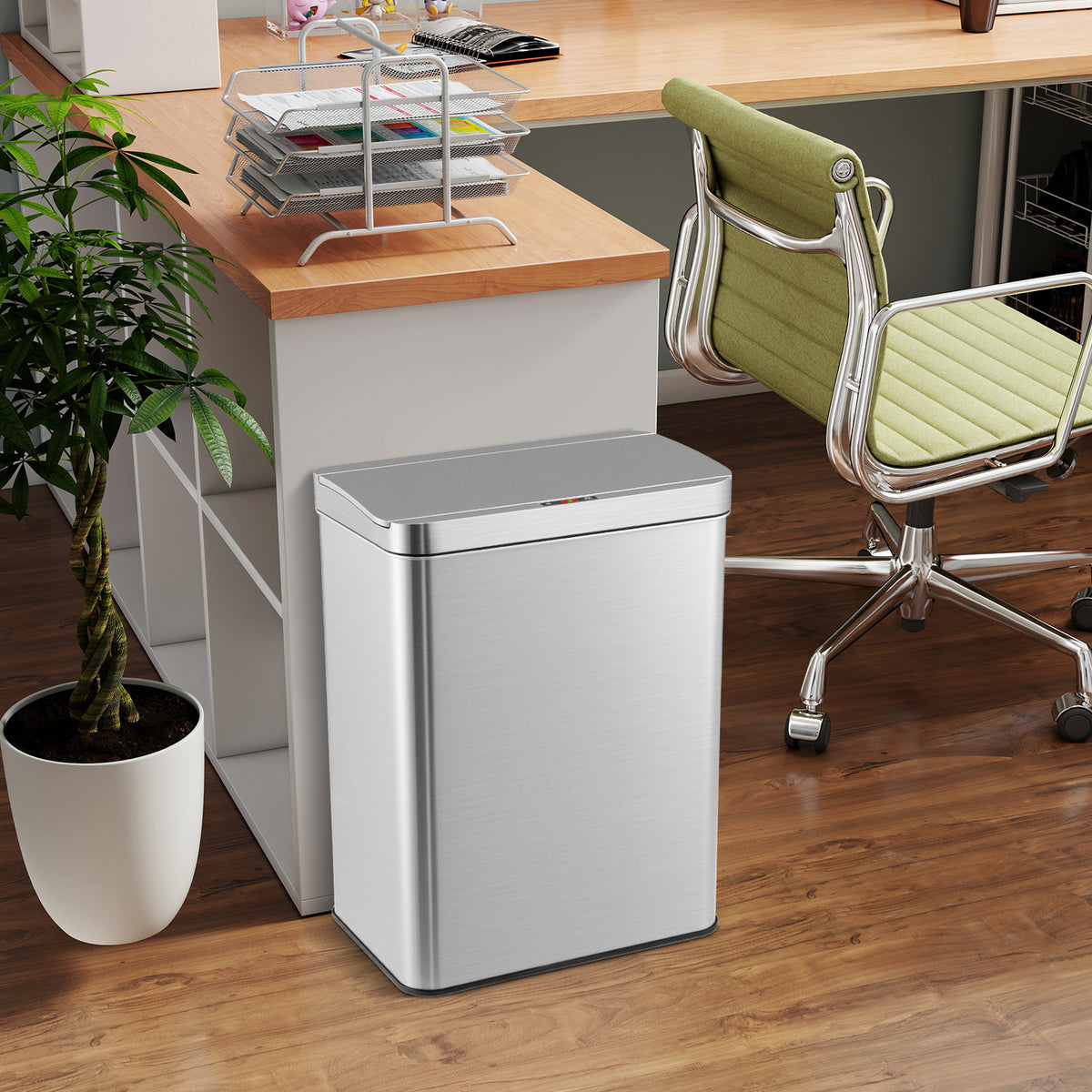 53L Automatic Trash Can with Lid, Motion Sensor Garbage Can