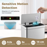 60L Automatic Trash Can with Lid, Motion Sensor Garbage Can with Stay Open & Soft Close Function