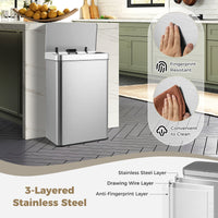 60L Automatic Trash Can with Lid, Motion Sensor Garbage Can with Stay Open & Soft Close Function