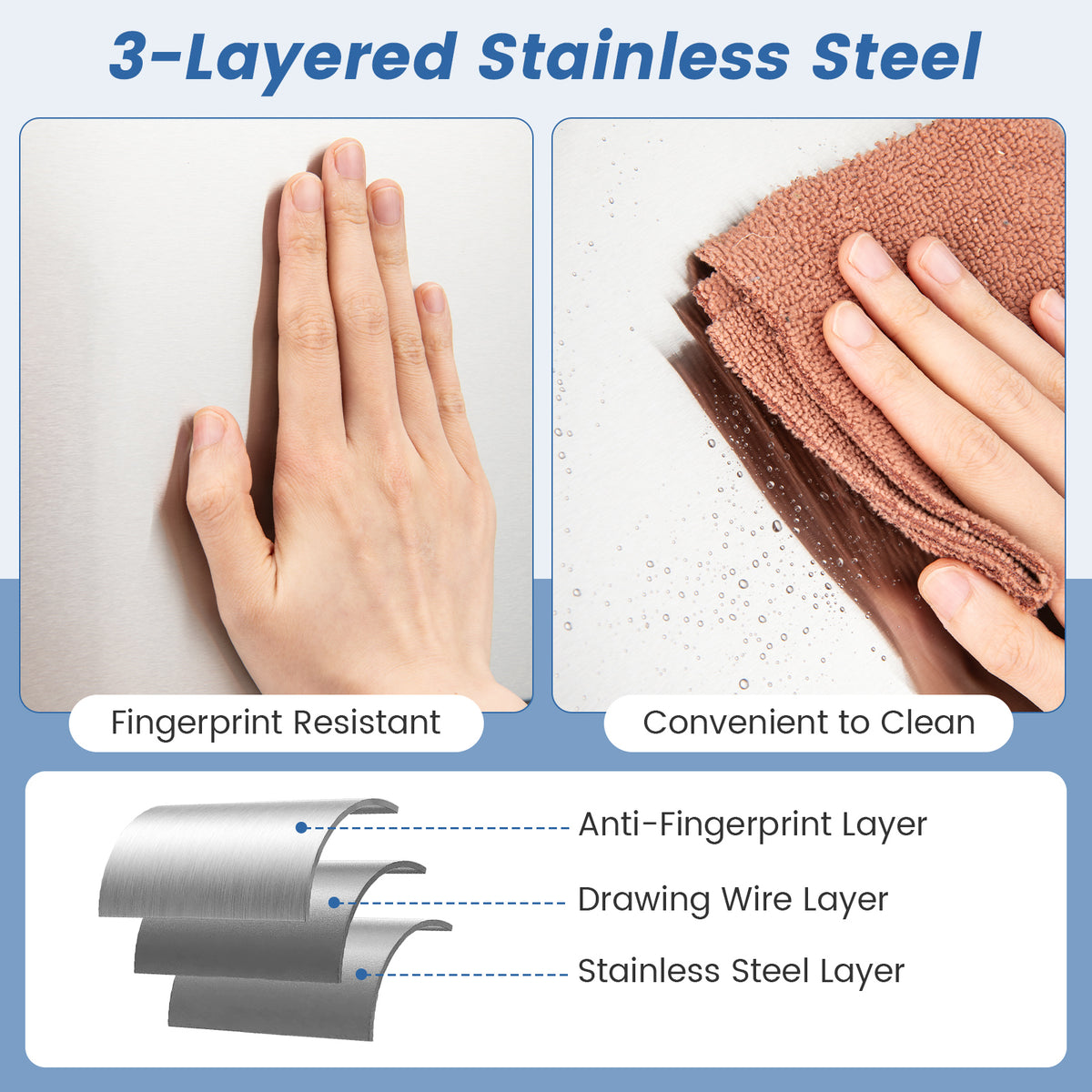 56L Stainless Steel Trash Can, Motion Sensor Garbage Can with 2 Removable Waste Bins