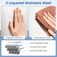 56L Stainless Steel Trash Can, Motion Sensor Garbage Can with 2 Removable Waste Bins