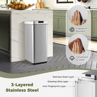 48L Automatic Trash Can with Lid, Motion Sensor Garbage Can with Stay Open & Soft Close Function