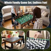 10-in-1 Combo Game Table Set with Foosball and Air Hockey for Home