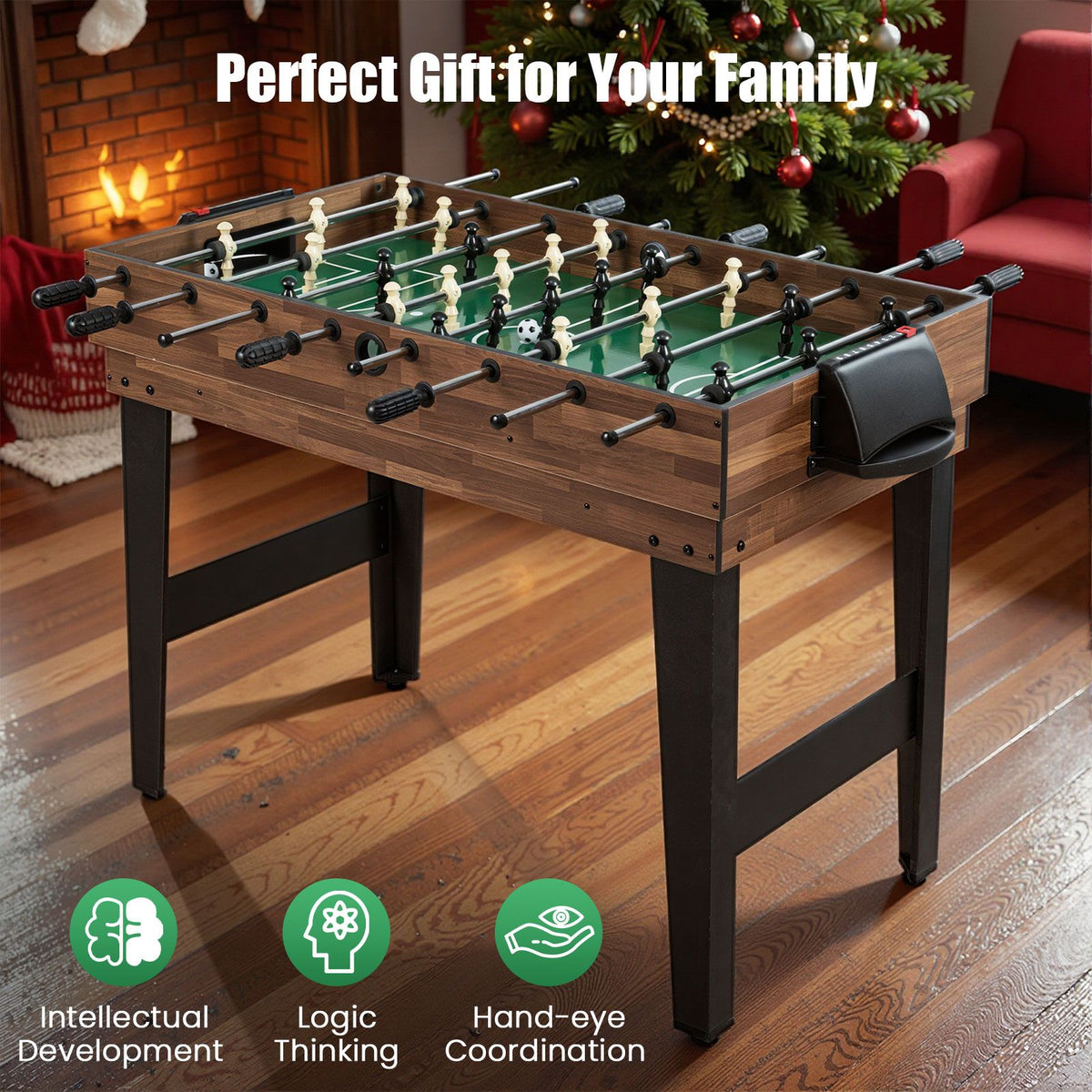 10-in-1 Combo Game Table Set with Foosball and Air Hockey for Home