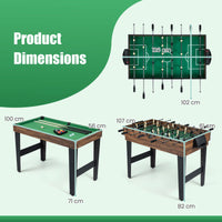 10-in-1 Combo Game Table Set with Foosball and Air Hockey for Home