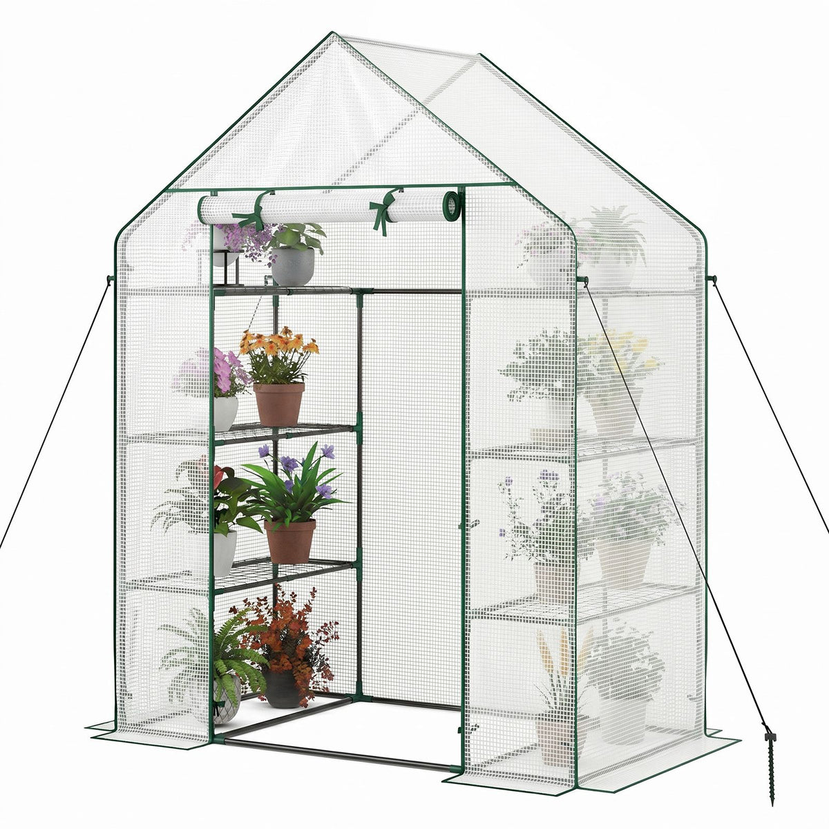 194cm Garden Greenhouse 3-Tier Waterproof Anti-UV Tarpaulin for Flower