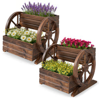 2-tier Raised Garden Bed with Drainage Holes and Wheels