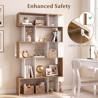 5-Tier Geometric Display Rack with Open Shelves and Closed Cubes for home