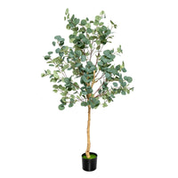 Giantex 1.65m Artificial Tree, Artificial Eucalyptus Tree in Plastic Nursery Pot