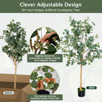 Giantex 1.65m Artificial Tree, Artificial Eucalyptus Tree in Plastic Nursery Pot