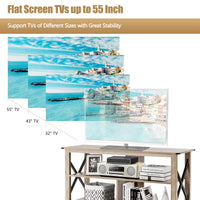 Giantex 120cm TV Stand, 3-Tier Industrial Media Stand w/Open Shelves