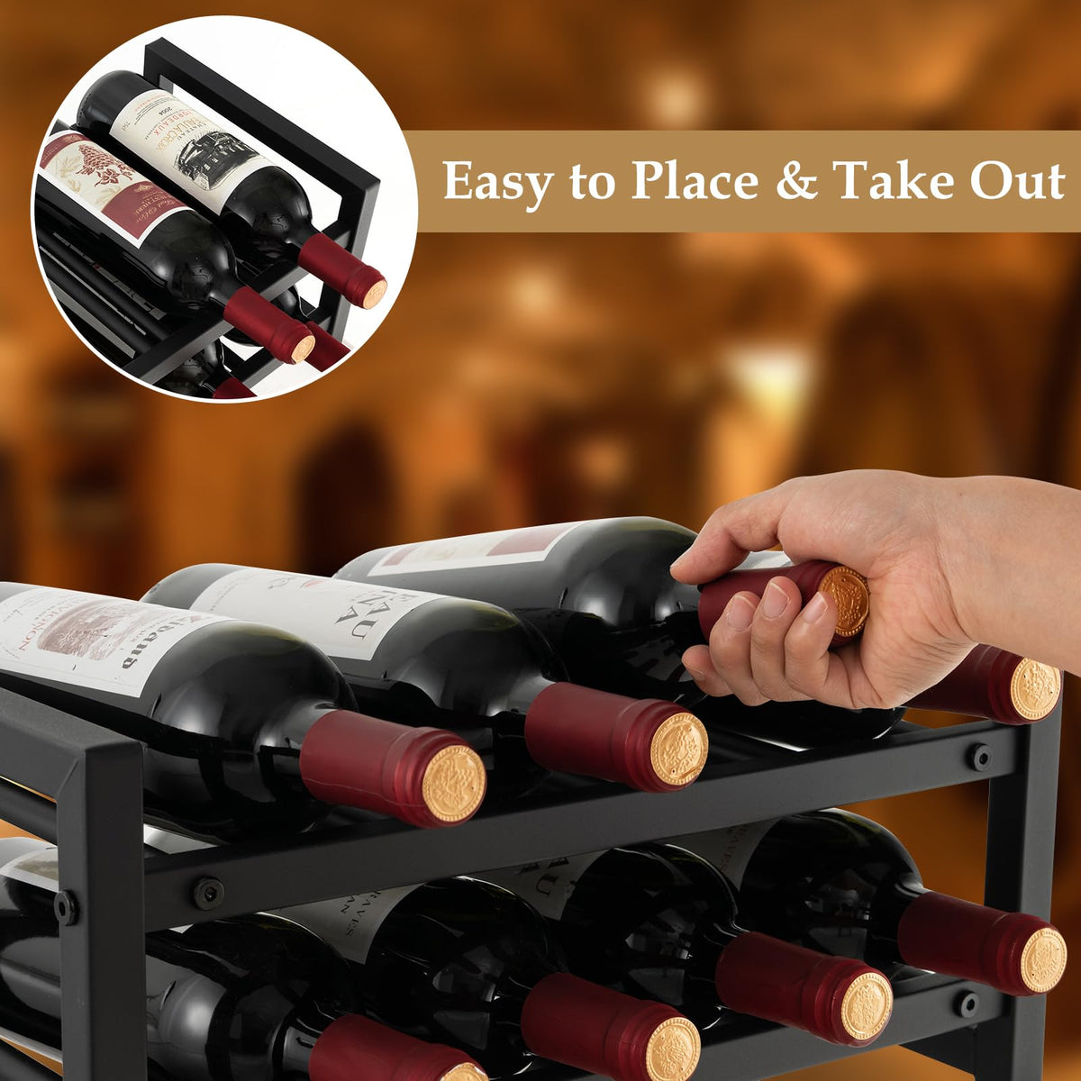 Giantex 2-Tier 8-Bottle Wine Rack