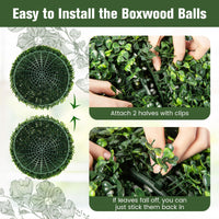 Giantex 2 PCS Artificial Plant Topiary Balls, 48cm Faux Boxwood Ball Plants