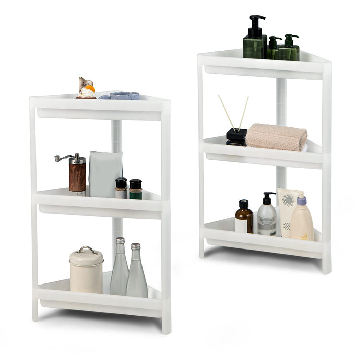 Giantex 2 Pack 3-Tier Detachable Floor Corner Shower Shelf