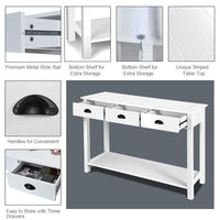 Giantex 3-Drawer Console Table, Sofa Table with 3 Drawers, Bottom Shelf