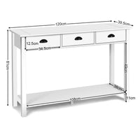 Giantex 3-Drawer Console Table, Sofa Table with 3 Drawers, Bottom Shelf