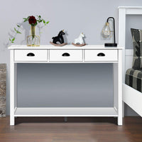 Giantex 3-Drawer Console Table, Sofa Table with 3 Drawers, Bottom Shelf