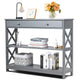 Giantex 3-Tier Console Table, Sofa Table with 1 Drawer and 2 Storage Shelves