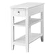 Giantex 3-Tier End Table w/Drawer Side Table with One Drawer and Double Shelves Narrow Tiered Nightstand for Bedroom