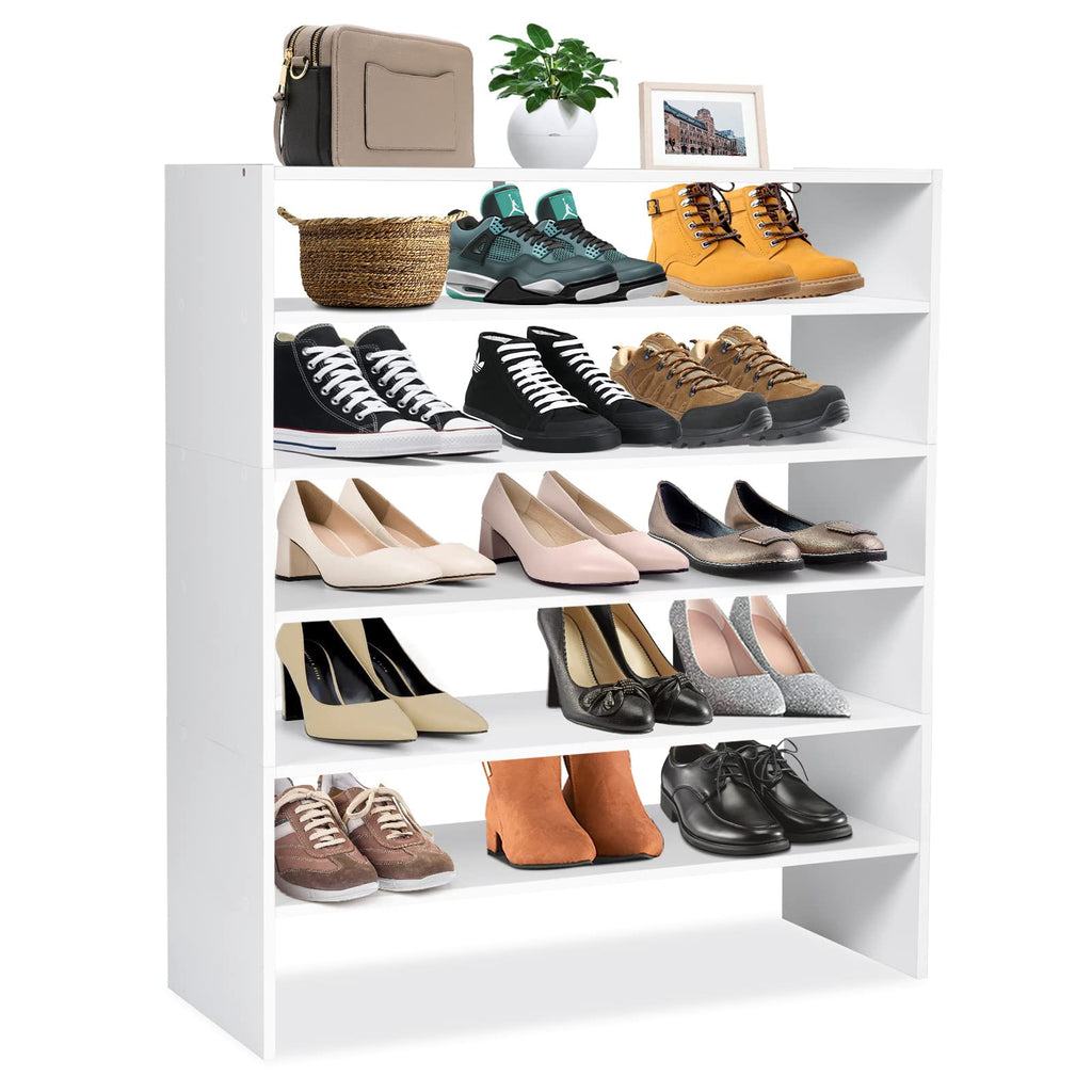 Giantex 3-in-1 Stackable Shoe Rack, 6-Tier Home Storage Shelf for Shoe ...