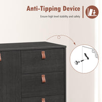 Giantex 3 Drawer Dresser, Wood Chest of Drawers with Anti-toppling Device