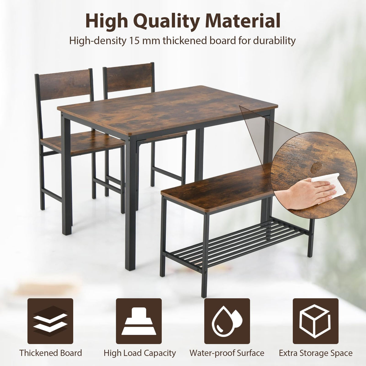 Giantex 4-Piece Dining Table & Chair Set