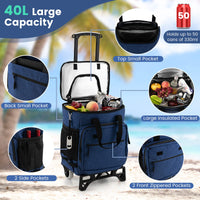 Giantex 40L Rolling Cooler cart, 50 can Insulated Cooler Bag