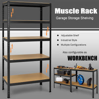 Giantex 5-Tier Storage Shelves, 180cm Steel Garage Shelf Rack with Adjustable Shelves