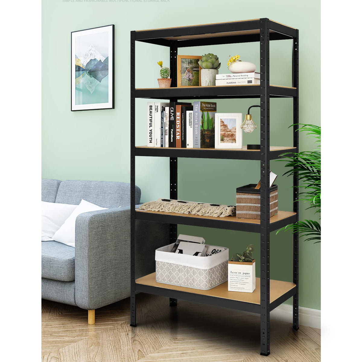 Giantex 5-Tier Storage Shelves, 180cm Steel Garage Shelf Rack with Adjustable Shelves