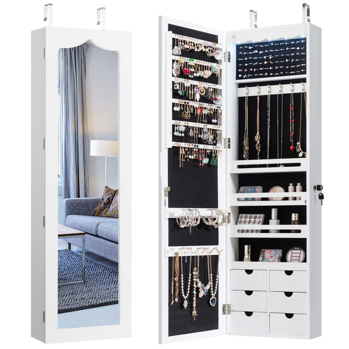 Giantex 5 LED Lights Jewelry Cabinet