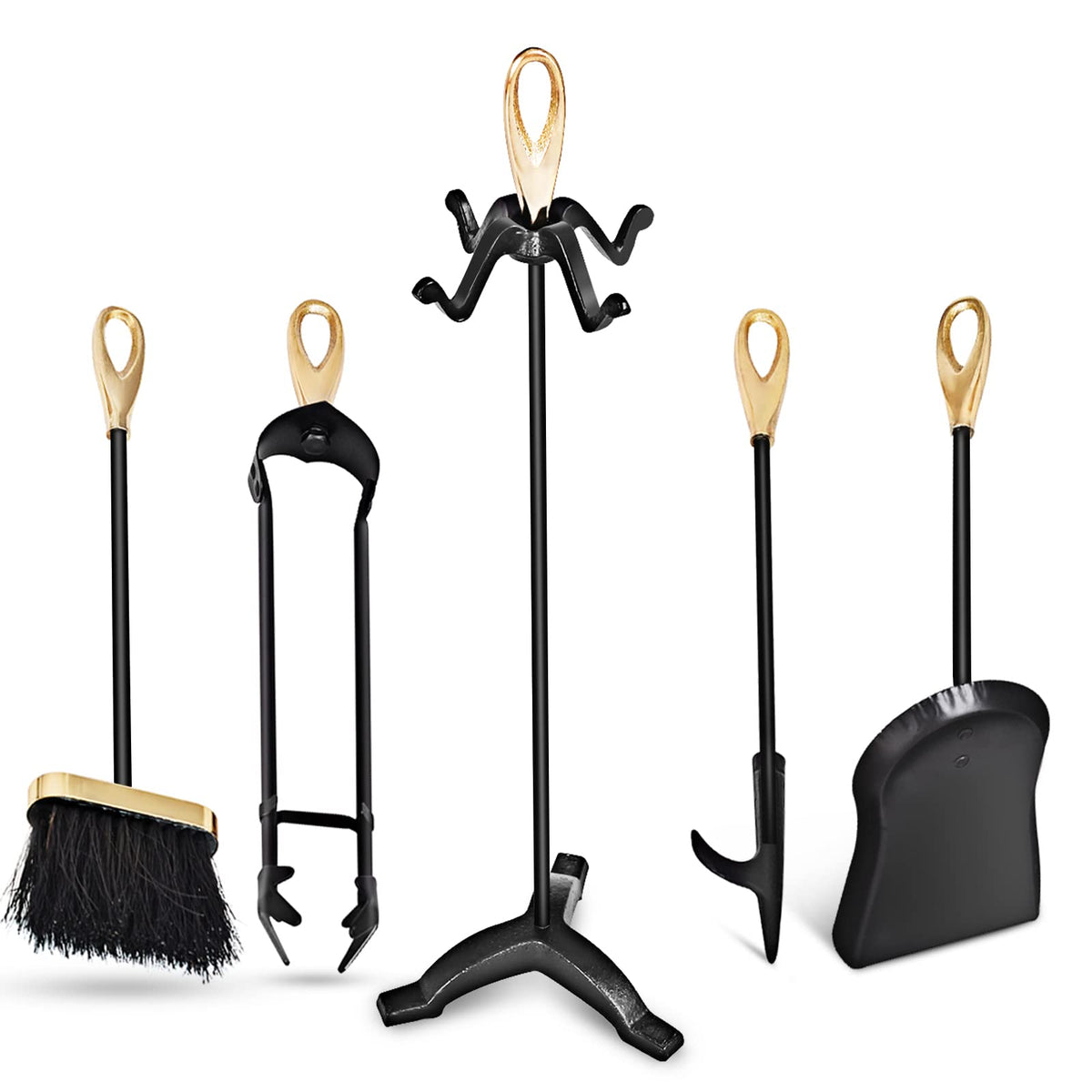 Giantex 5 PCS Iron Fireplace Set, Fireplace Tool Set