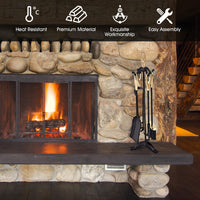 Giantex 5 PCS Iron Fireplace Set, Fireplace Tool Set
