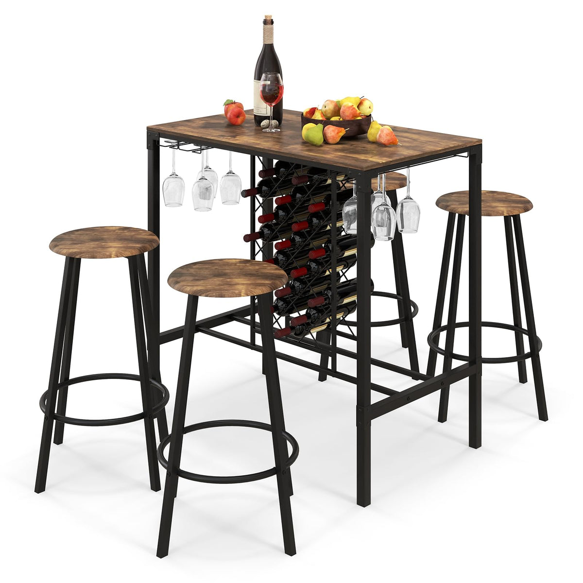 Giantex 5 Pieces Bar Table and Stools Set